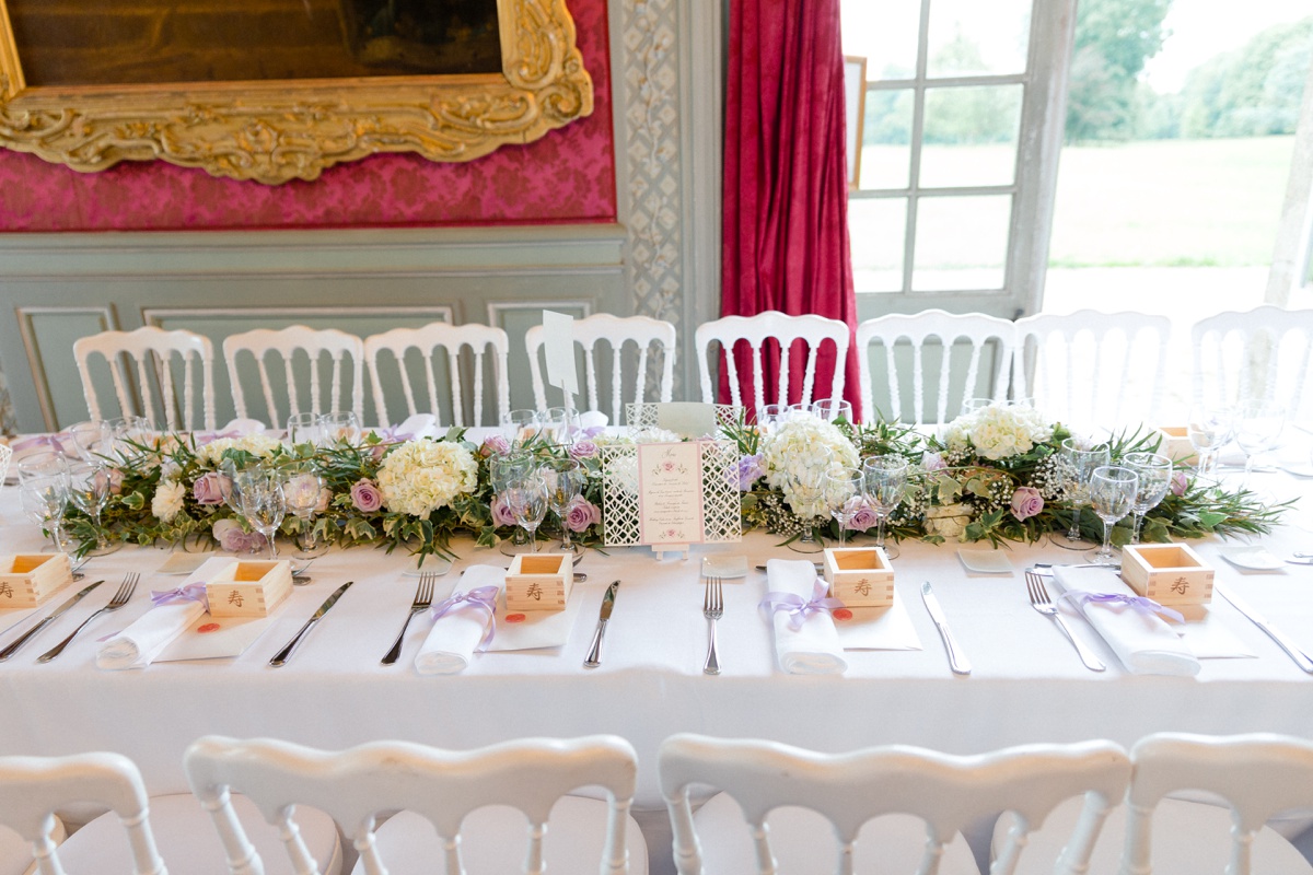 décoration florale table des mariés. inspiration mariage château